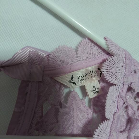 Nanette Lepore Sugar Plum Sleeveless Lace Trim Top Easter Spring Size XL - Picture 6 of 11